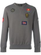 Alexander Mcqueen Badge Applique Sweatshirt, Men's, Size: Large, Grey, Cotton