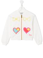 Moschino Kids Heart And Bow Cardigan, Toddler Girl's, Size: 5 Yrs, Nude/neutrals