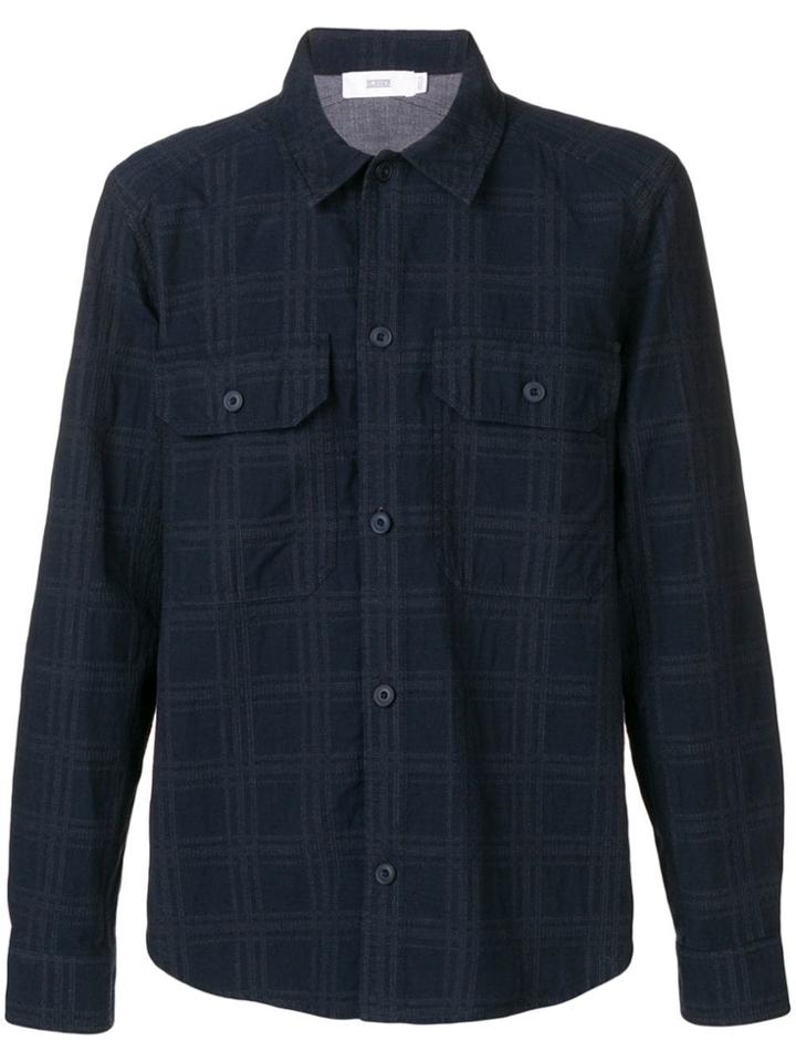 Closed Checked Chest Pocket Shirt - Blue