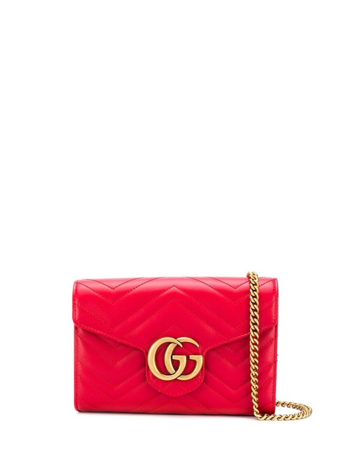 Gucci Logo Shoulder Bag - Red