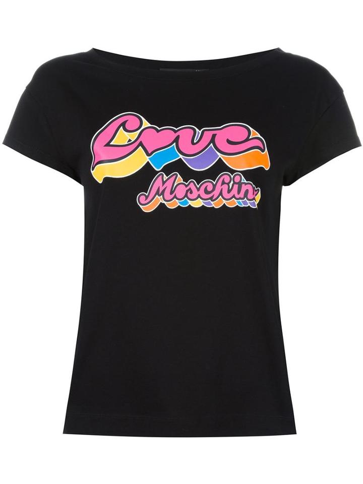 Love Moschino 'love' T-shirt, Women's, Size: 42, Black, Cotton/modal