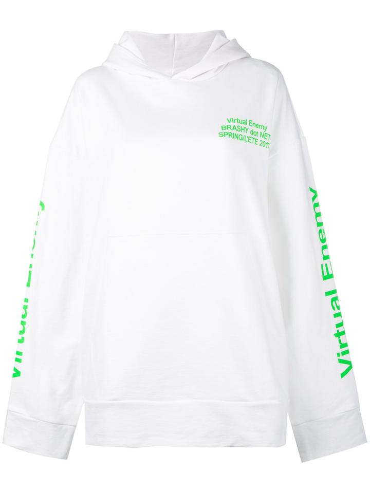 Brain Dead Virtual Enemy Hoodie, Women's, Size: Xs, White, Cotton