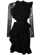 Self-portrait - Ophelia Dress - Women - Viscose/spandex/elastane/polyester - 10, Black, Viscose/spandex/elastane/polyester