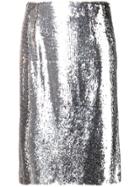 Paule Ka Sequined Straight Skirt - Metallic