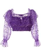 Alice Mccall Satellite Of Love Cropped Lace Top - Purple