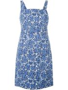 Michael Michael Kors Floral Print Sleeveless Dress, Women's, Size: 4, Blue, Cotton/spandex/elastane/polyester