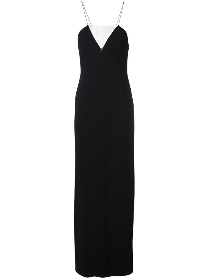 Alexander Wang Sheer Panel Evening Slip Dress, Women's, Size: 2, Black, Viscose/acetate/spandex/elastane/nylon