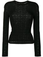 Versace Pointelle-knit Top - Black