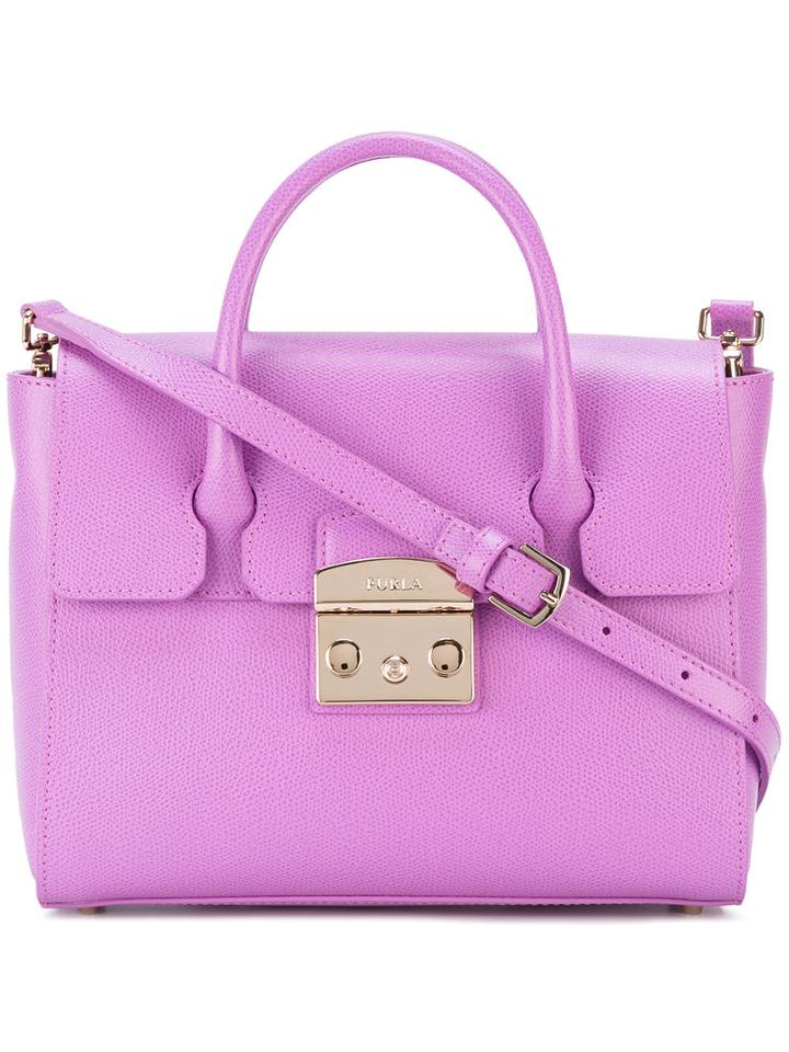 Furla - Classic Tote - Women - Leather/nylon/viscose - One Size, Pink/purple, Leather/nylon/viscose