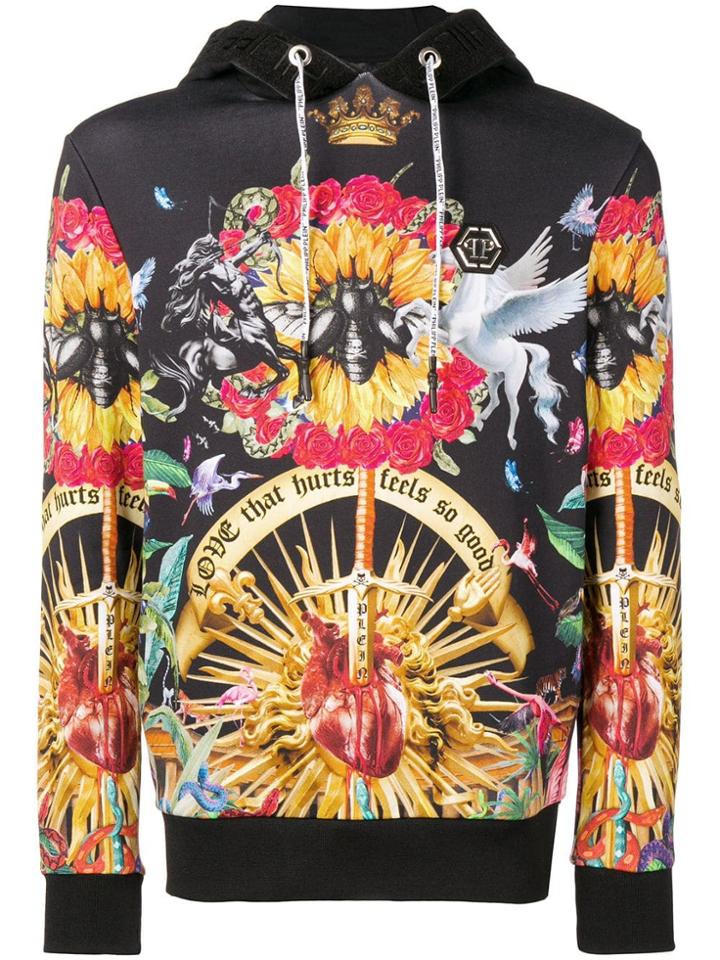 Philipp Plein Jungle Print Hoodie - Black
