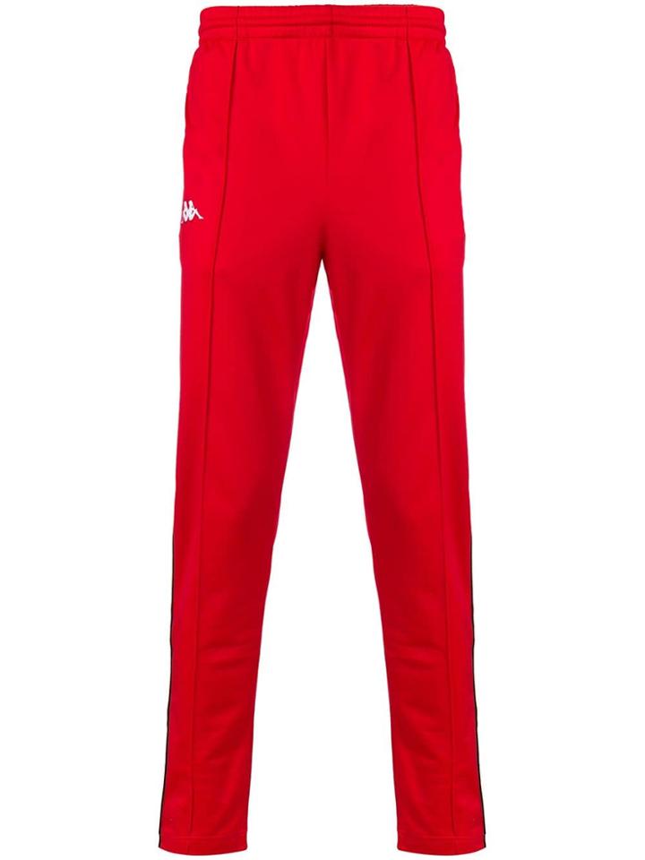 Kappa Logo Tape Detail Track Pants - Red