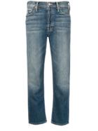 Mother Cropped Straight-leg Denim - Blue