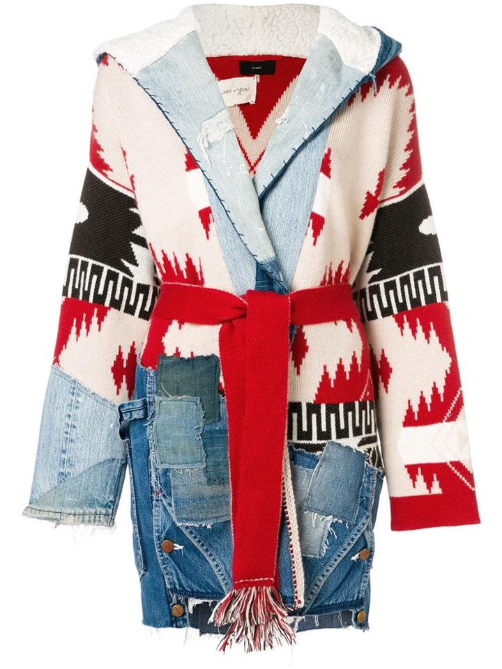 Alanui Stitched Panels Coat - Blue