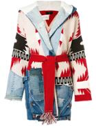 Alanui Stitched Panels Coat - Blue