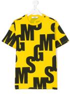Msgm Kids Teen Logo T-shirt - Yellow & Orange