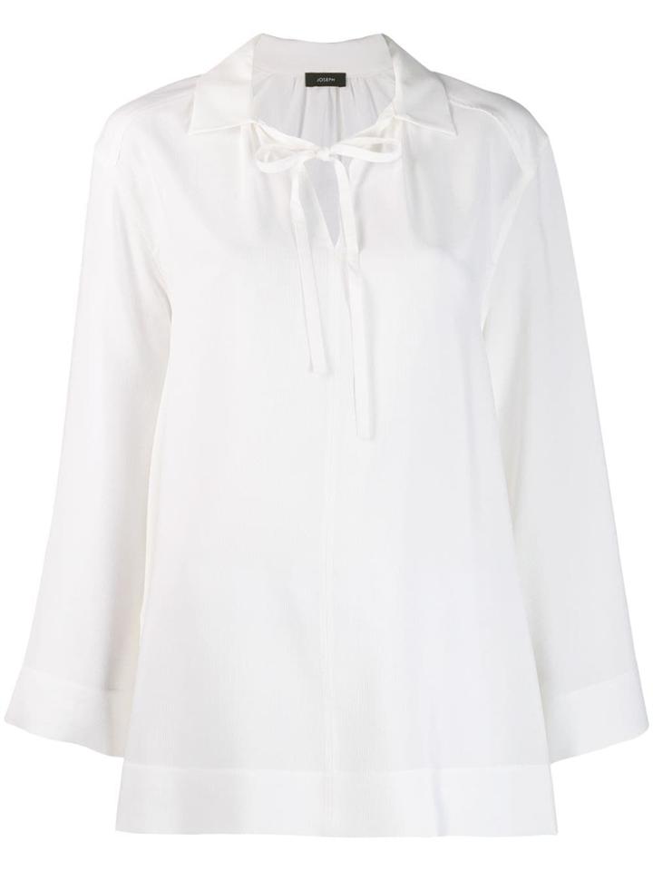 Joseph Neck-tied Flared Blouse - White