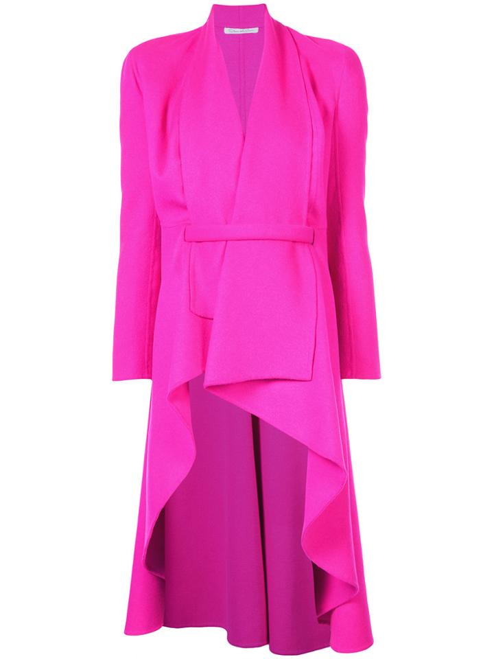 Oscar De La Renta High Low Coat - Pink & Purple