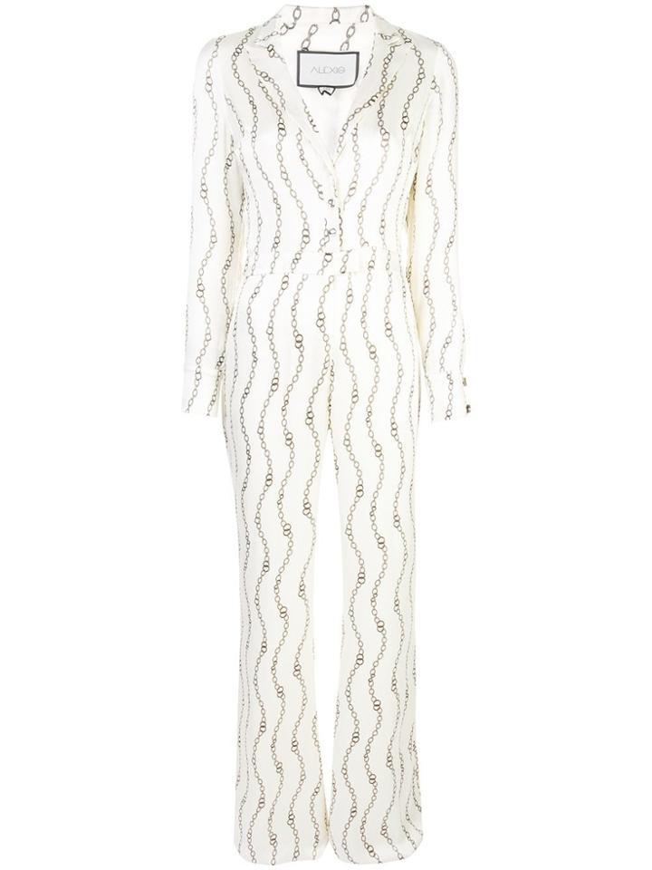 Alexis Patterned Jumpsuit - White