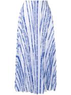 Scanlan Theodore Striped Lace Pleated Skirt, Women's, Size: 10, White, Polyester