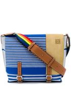 Loewe Woven Striped Messenger Bag - Blue