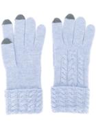 N.peal Tipped Gloves, Women's, Blue, Cashmere