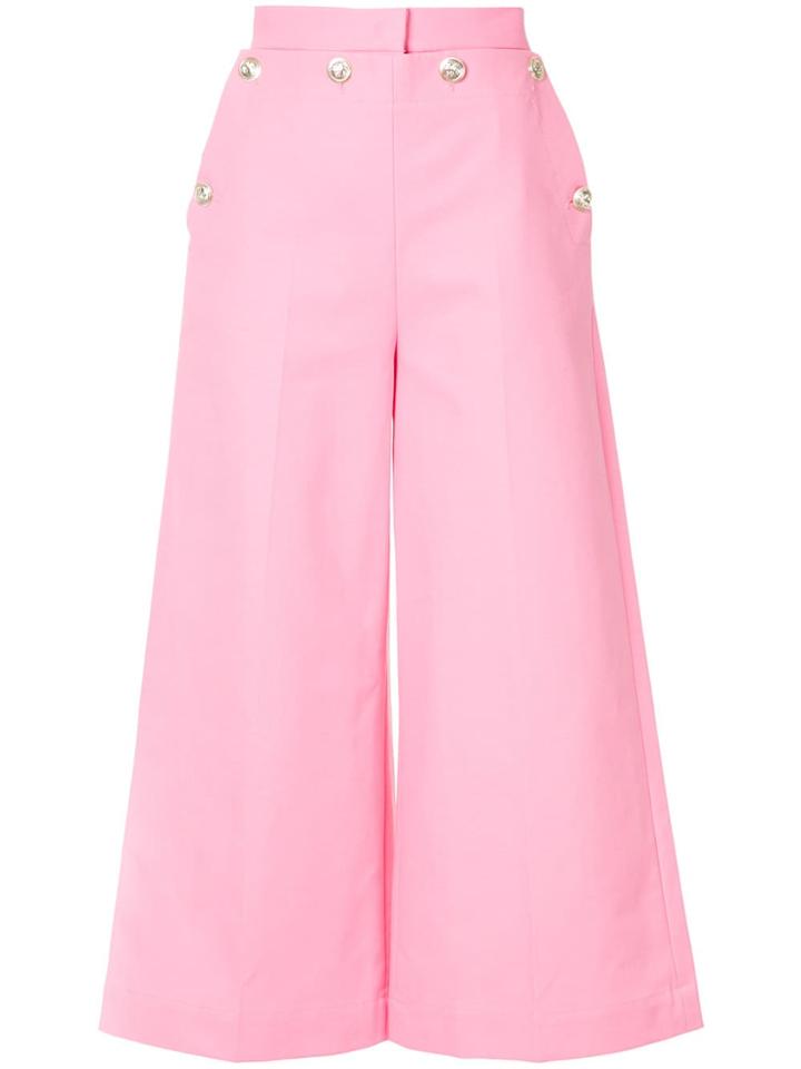 Msgm Cropped Tailored Trousers - Pink