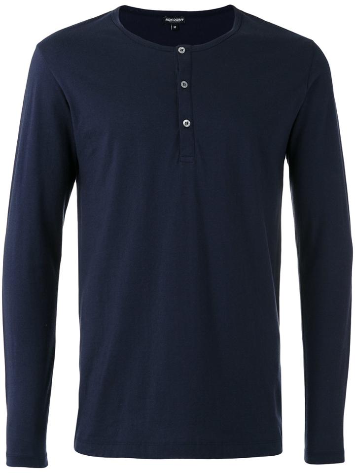 Ron Dorff 3-buttoned Henley T-shirt - Blue