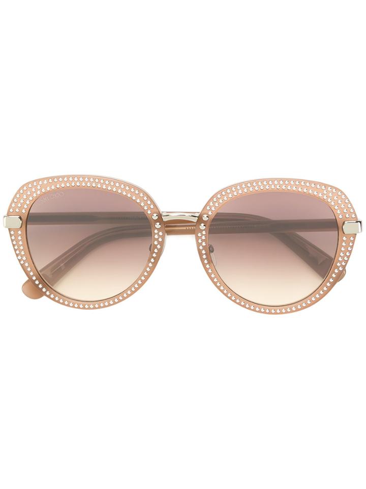 Jimmy Choo Eyewear Studded Detail Sunglasses - Grey