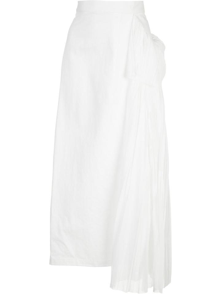 Y's Pleated Skirt, Women's, Size: 2, White, Cotton