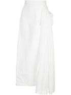Y's Pleated Skirt, Women's, Size: 2, White, Cotton
