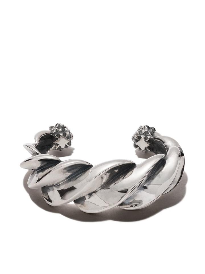 Natural Instinct Twist Angle Cuff - Silver