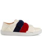 Gucci Ace Sneaker With Velvet Bows - White