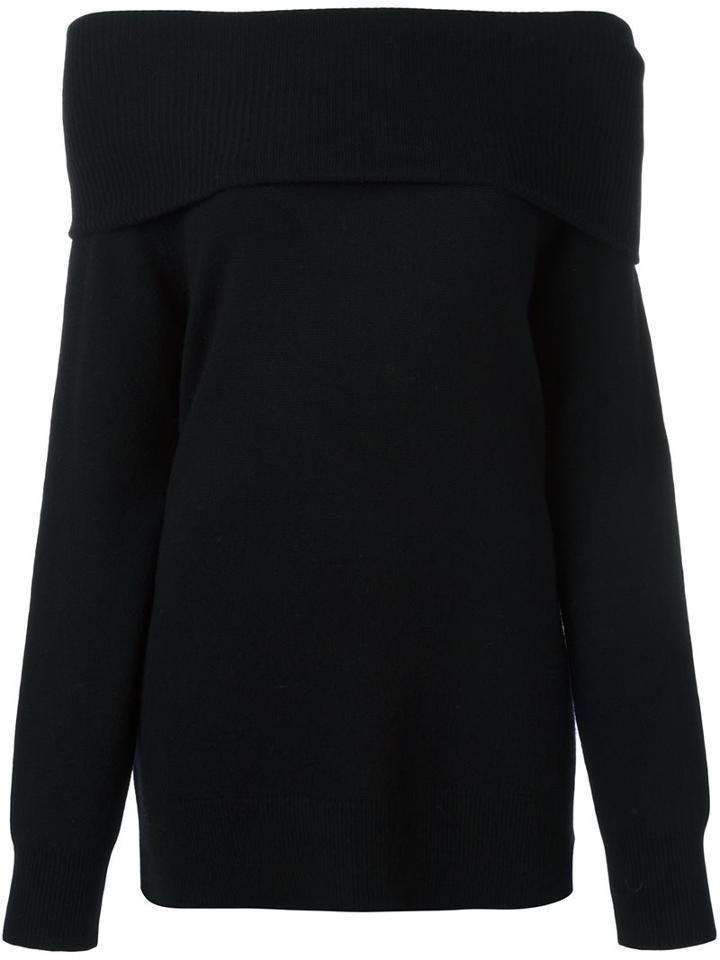 T By Alexander Wang Off-shoulder Jumper, Women's, Size: Medium, Black, Cashmere/wool