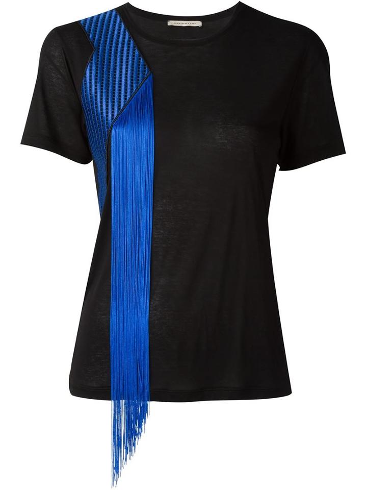 Christopher Kane Embroidered Fringed T-shirt