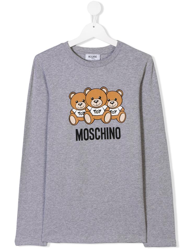 Moschino Kids Teen Teddy Bear Print T-shirt - Grey