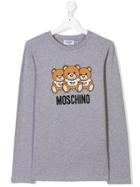Moschino Kids Teen Teddy Bear Print T-shirt - Grey