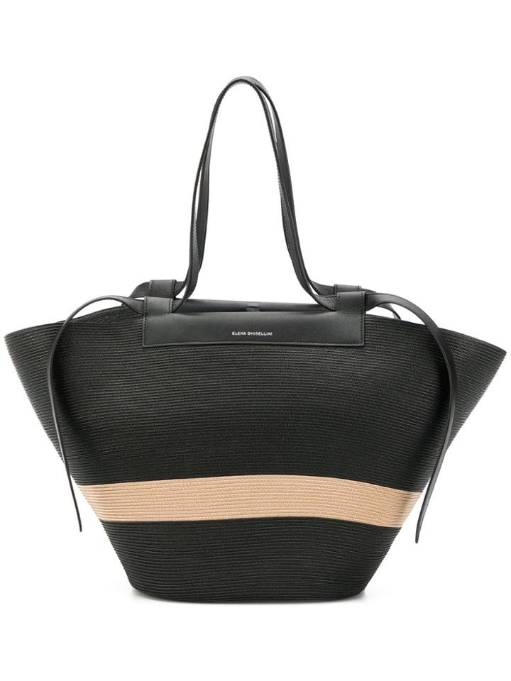 Elena Ghisellini Panelled Shopper Tote - Black