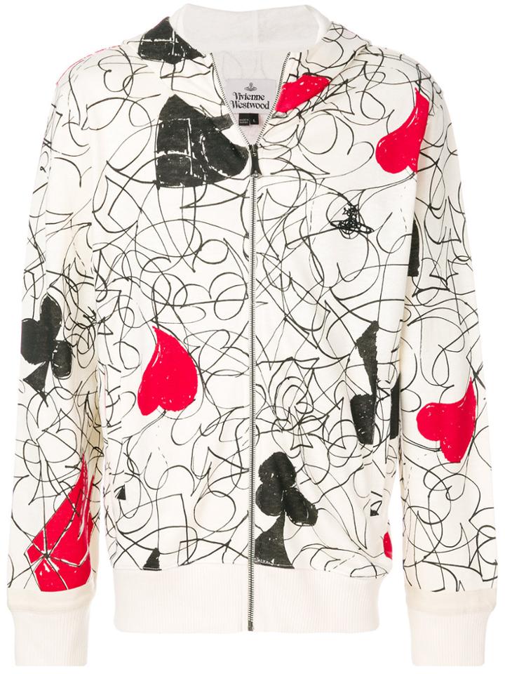 Vivienne Westwood House Of Cards Print Hoodie - White