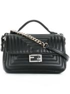 Fendi Micro 'double Baguette' Crossbody Bag, Black, Calf Leather