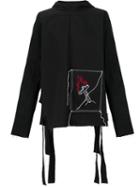Black Fist Flaming Cross Hoodie, Men's, Size: Large, Cotton