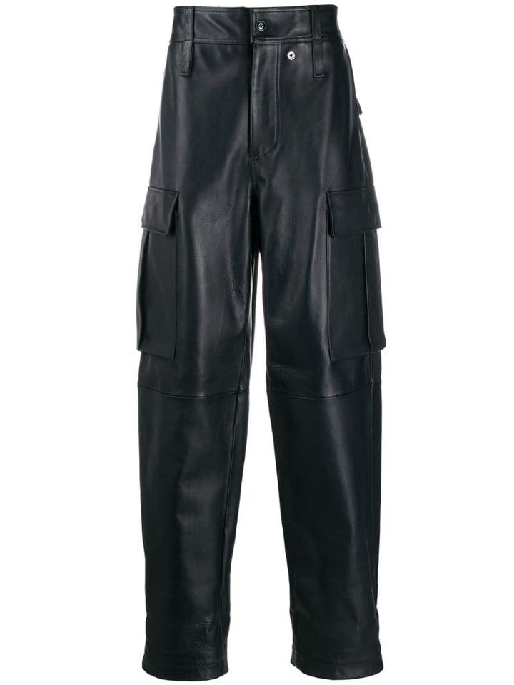 Acne Studios Leather Cargo Trousers - Blue