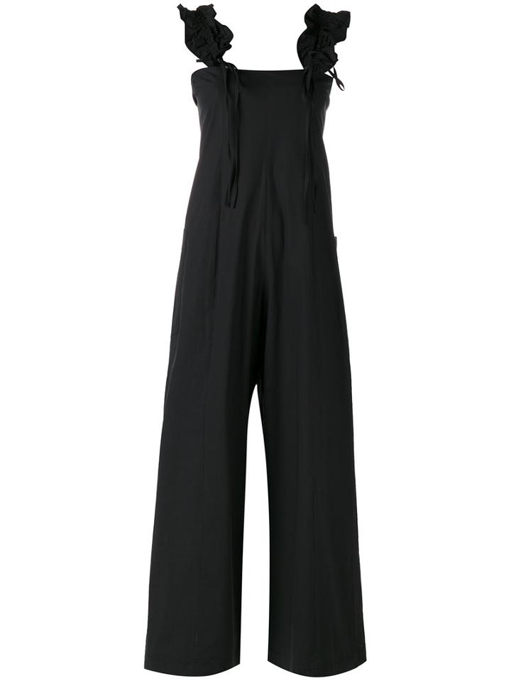 Hache Ruffled Detail Jumpsuit, Women's, Size: 38, Blue, Cotton/spandex/elastane
