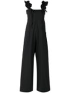 Hache Ruffled Detail Jumpsuit, Women's, Size: 38, Blue, Cotton/spandex/elastane