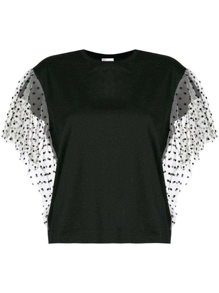 Red Valentino Polka Dot Sleeve T-shirt - Black