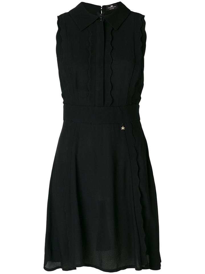 Elisabetta Franchi Scalloped Trim Dress - Black
