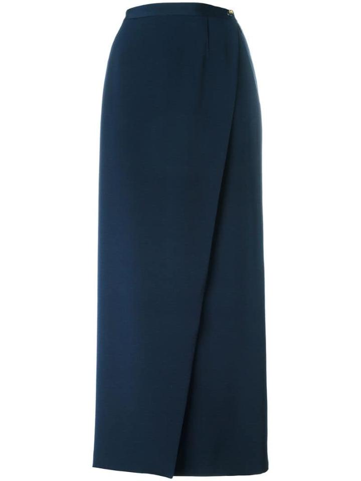 Chanel Pre-owned Wrap Long Skirt - Blue