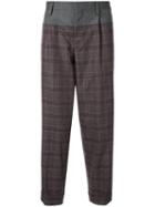 Kolor Checked Plaid Trousers - Blue