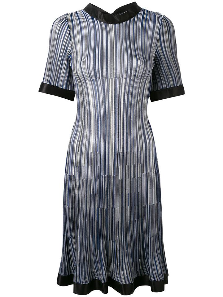 Sonia Rykiel - Pleated Fitted Dress - Women - Silk/viscose - M, Blue, Silk/viscose