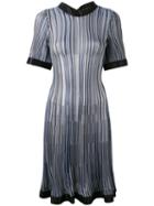 Sonia Rykiel - Pleated Fitted Dress - Women - Silk/viscose - M, Blue, Silk/viscose