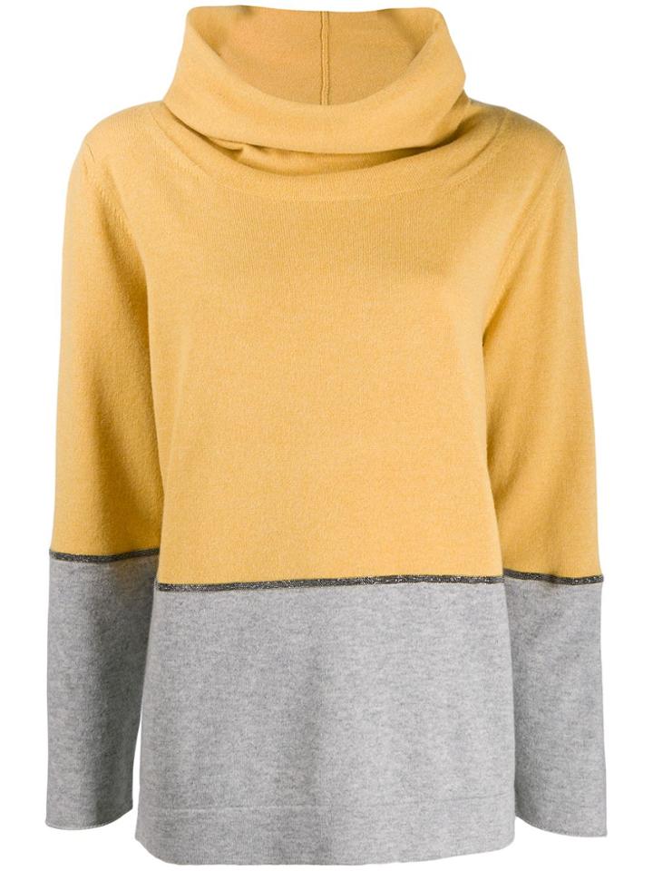 Fabiana Filippi Two-tone Cowl-neck Jumper - Yellow